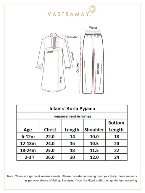 Sishu Boy's Red Pure Cotton Pathani Styl Kurta With Pyjama Set
